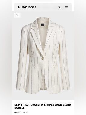BOSS Ivory Blazer with Black Pinstripes BNWT